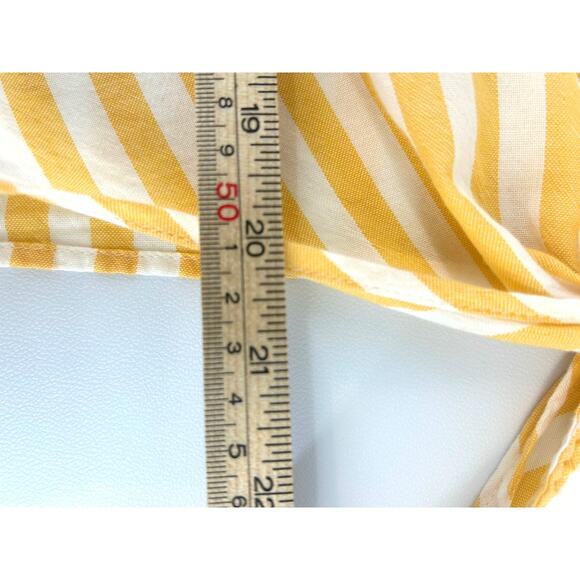 Madewell Agency Tie-Front Button Top in Pompano Stripe, XS - Picture 8 of 9